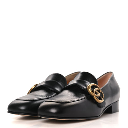 Gucci Malaga Kid Womens GG Marmont Loafers 35 Black 3 of 8