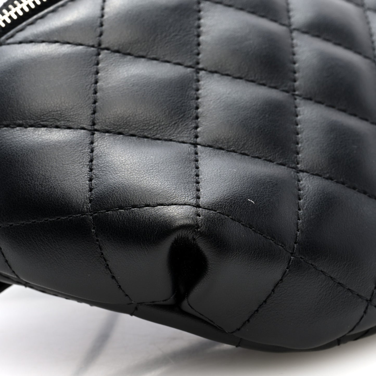 Calfskin Quilted Waist Belt Bag Black
