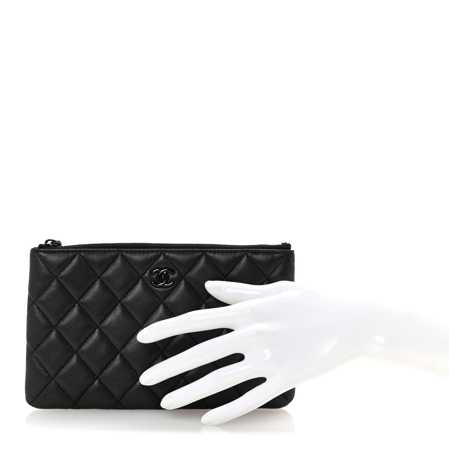 Pearly Lambskin Quilted Cosmetic Case So Black