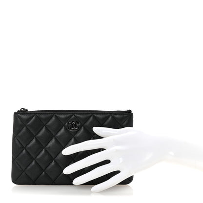 Chanel Pearly Lambskin Quilted Cosmetic Case So Black 2 of 8