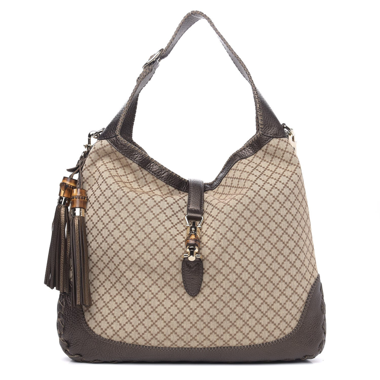 Gucci Diamante Large New Jackie Shoulder Bag Dark Brown 1 of 11
