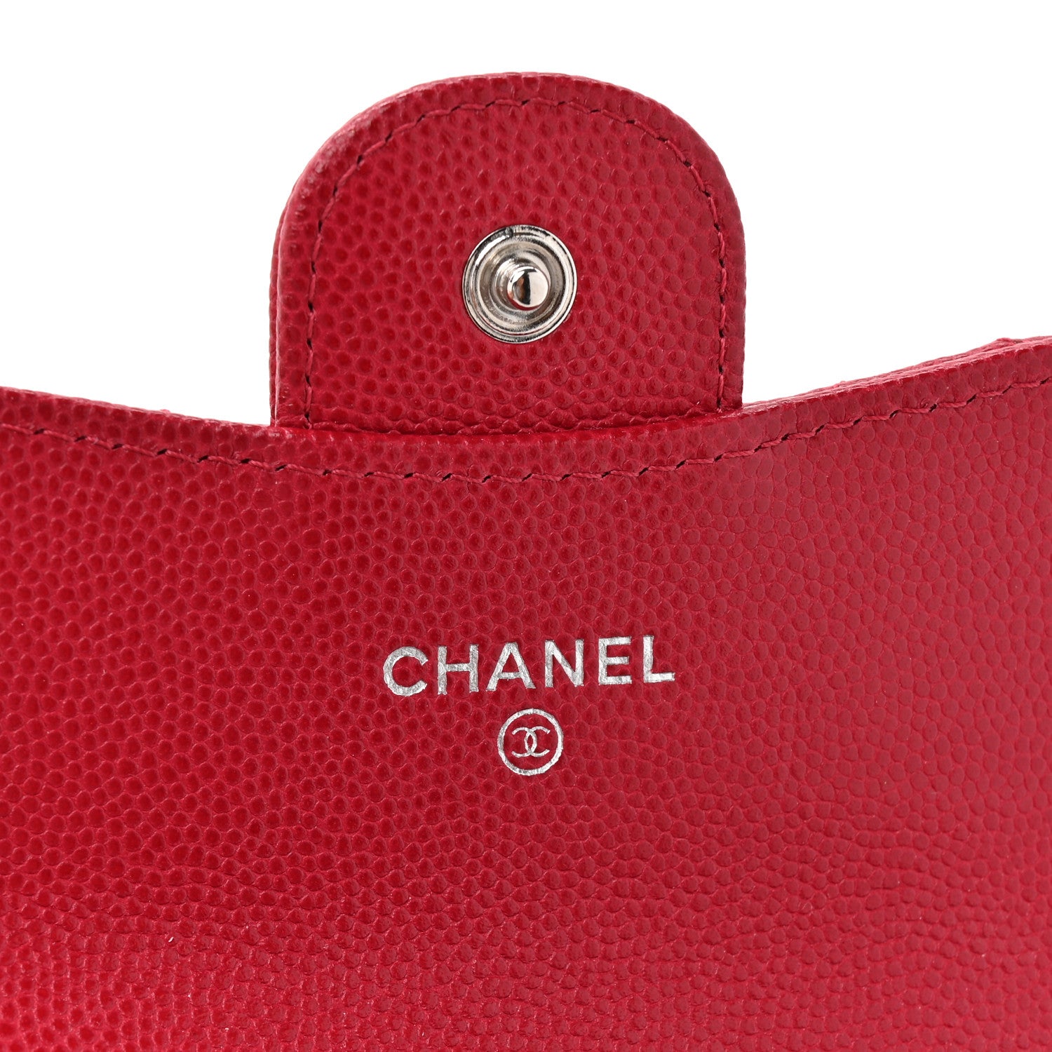 Chanel Caviar Quilted Flap Card Holder Wallet Red 1821065