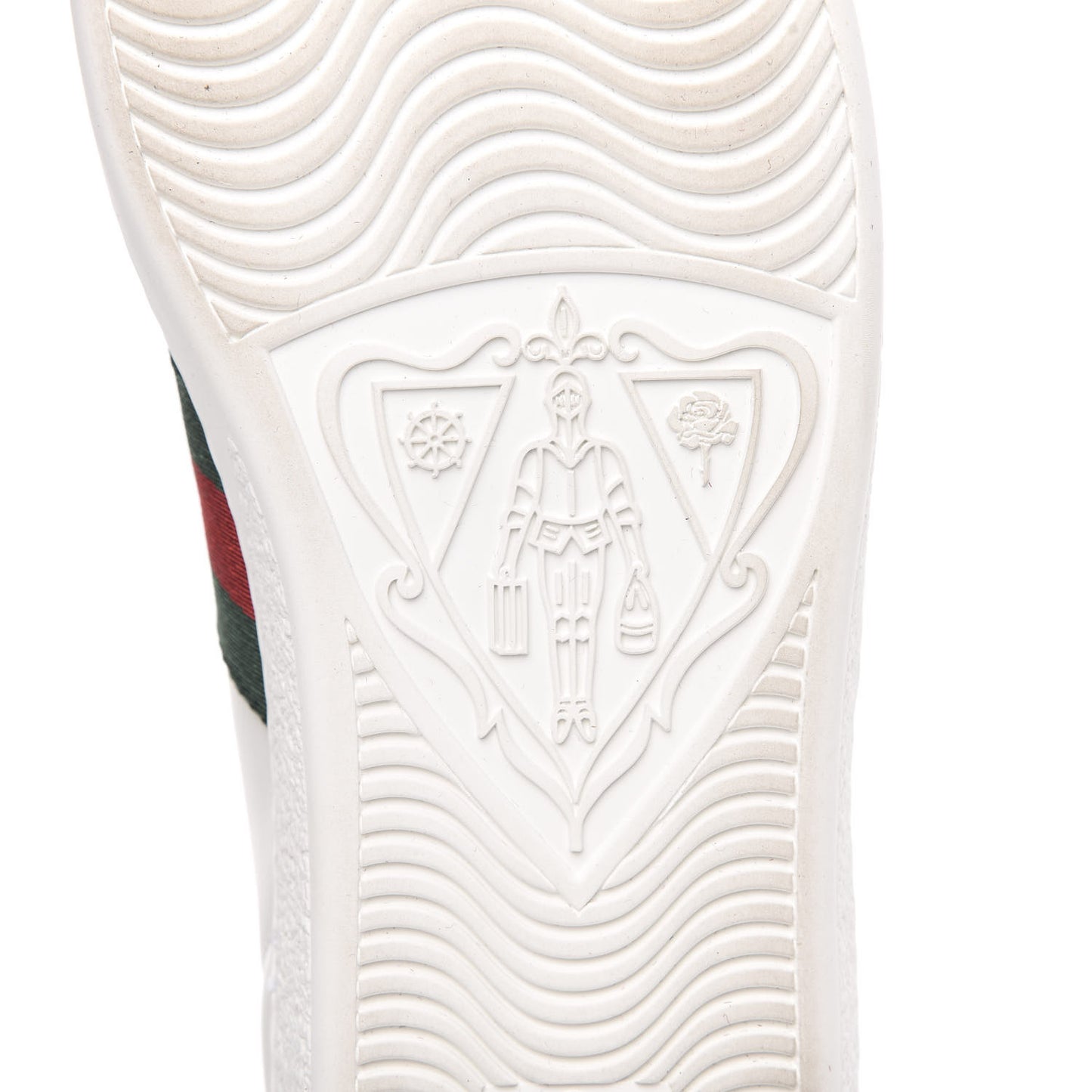 Calfskin Ayers Bee Embroidered Womens Ace Sneakers 35 White Green