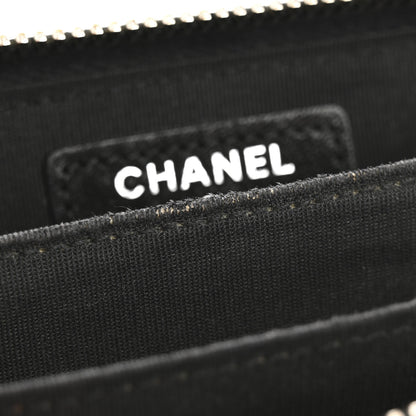 Chanel Calfskin Floral Embossed Zipped Coin Purse Black 8 of 13