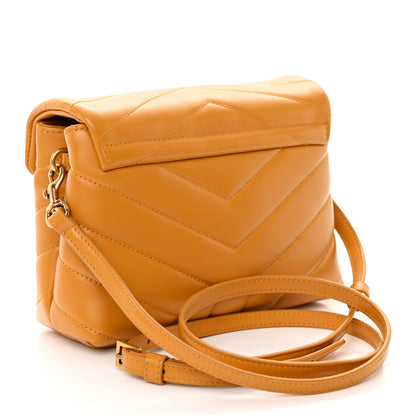 Saint Laurent Calfskin Y Quilted Monogram Toy Loulou Crossbody Bag Cheddar 3 of 9