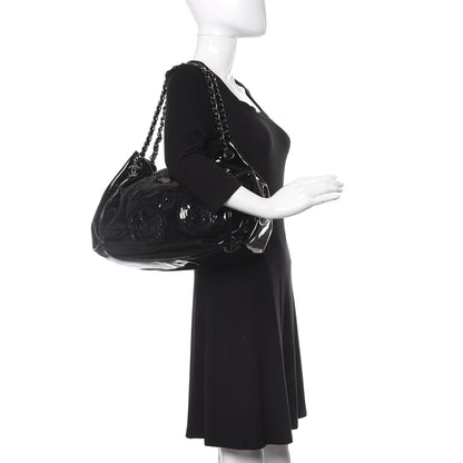 Chanel Patent Camellia Shoulder Bag Black 2 of 12