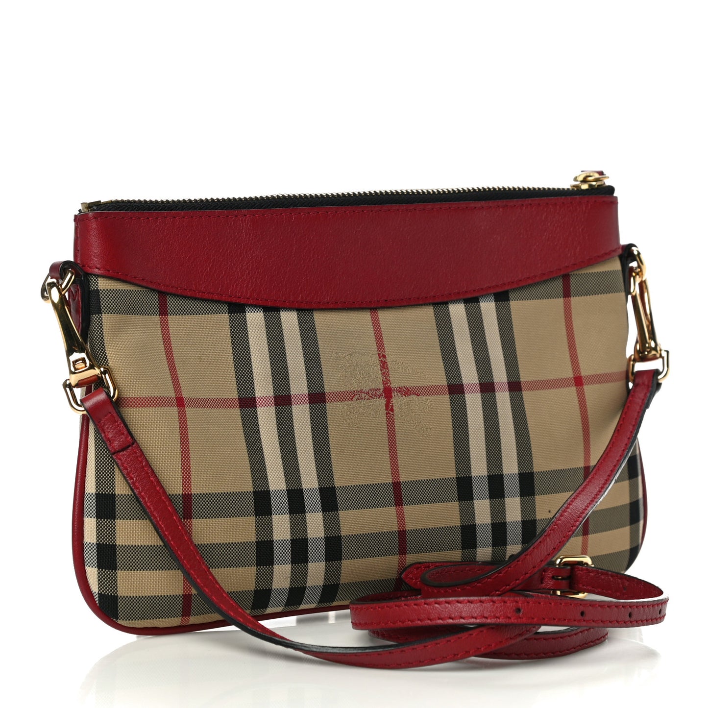 Horseferry Check Peyton Crossbody Clutch Bag Parade Red