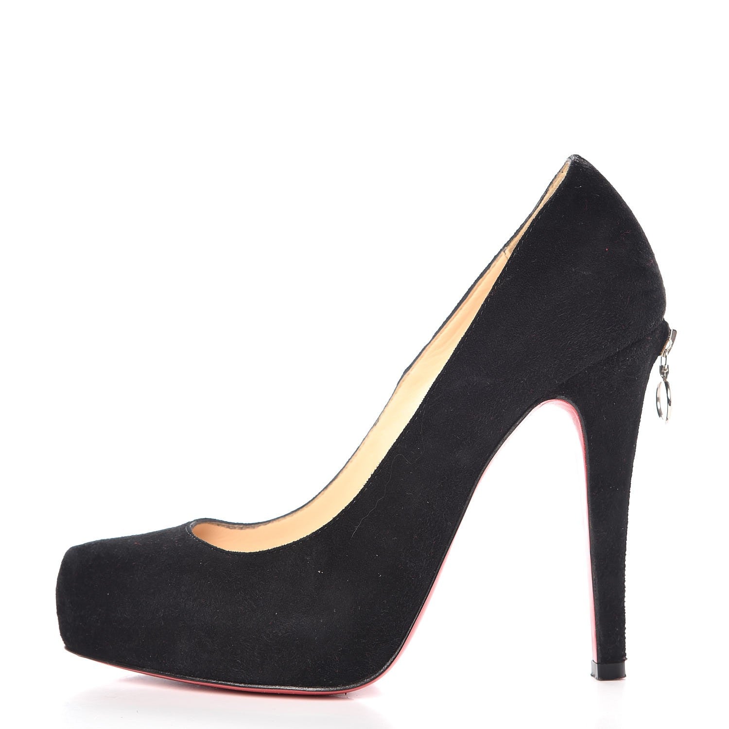 Christian Louboutin Suede Bianca Back Zip 120 Pumps 35 Black 1 of 12