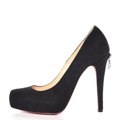 Christian Louboutin Suede Bianca Back Zip 120 Pumps 35 Black 1 of 12