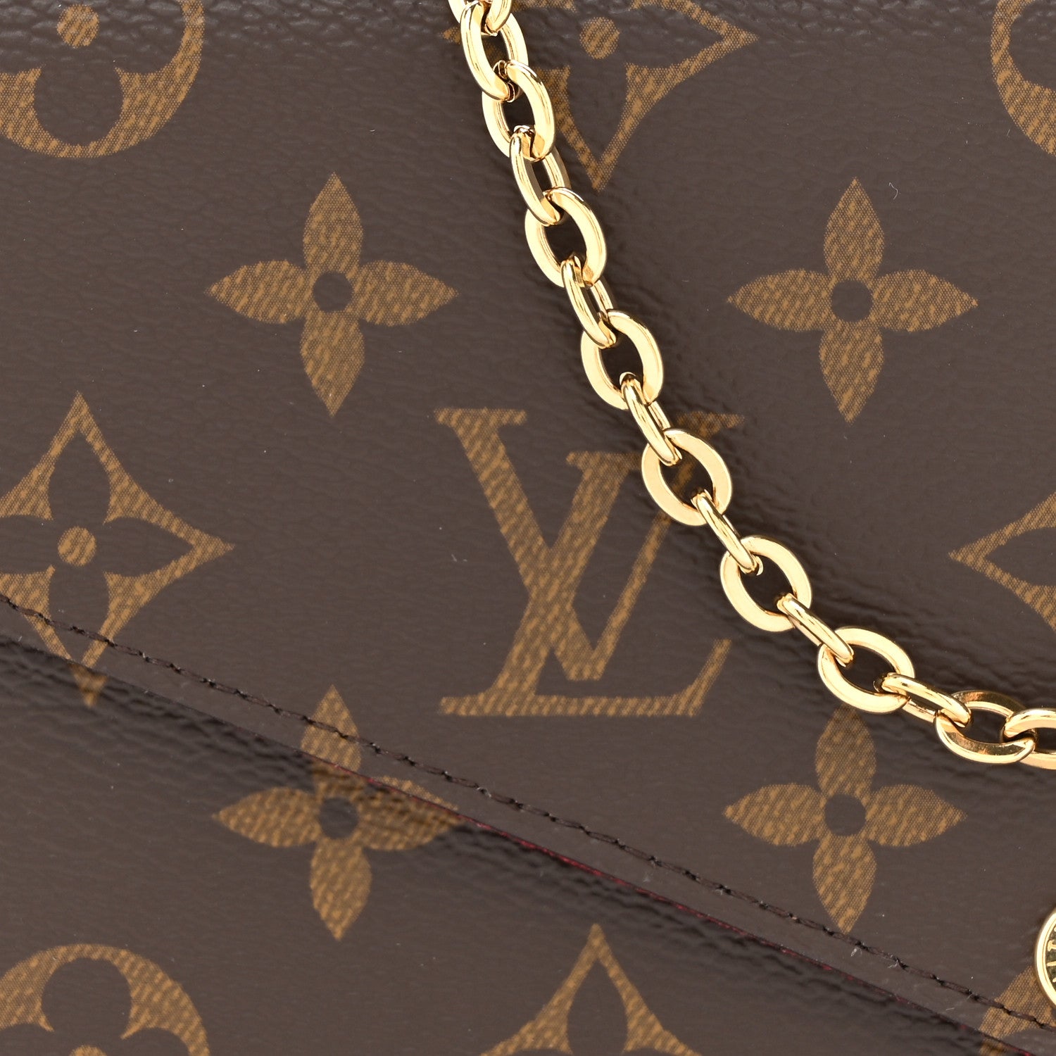 Louis Vuitton Monogram Pochette Felicie Chain Wallet Fuchsia 10 of 15