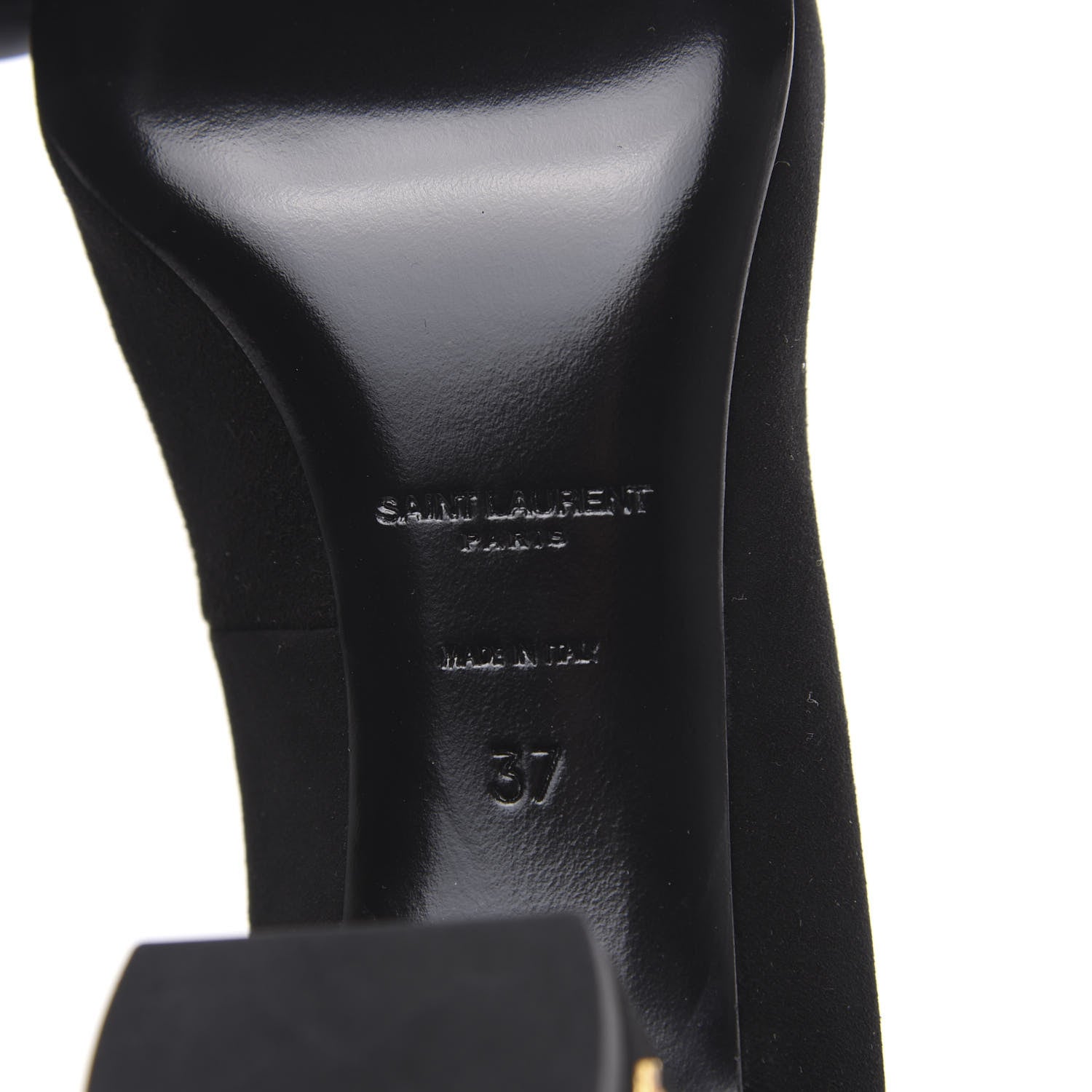 Saint Laurent Suede Loulou 70 Ankle Strap Pumps 37 Black 7 of 8