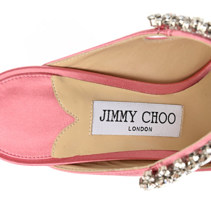Jimmy Choo Satin Crystal Bing 100 Pumps 37 Rose 7 of 8