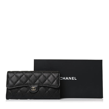 Chanel Caviar Quilted Large Gusset Flap Wallet Black 21 of 22