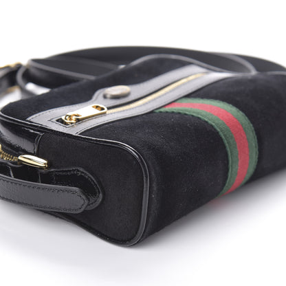 Gucci Suede Patent Web Mini Ophidia Shoulder Bag Black 8 of 9