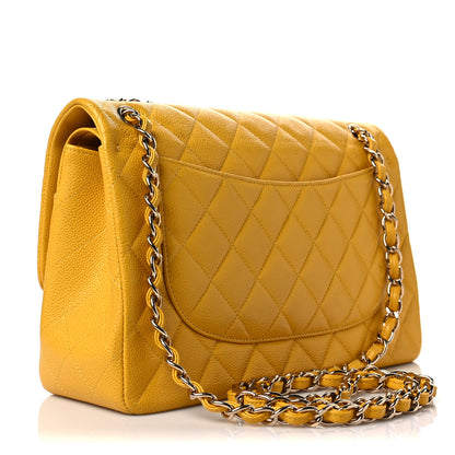 Chanel Caviar Quilted Jumbo Double Flap Yellow 2 of 7