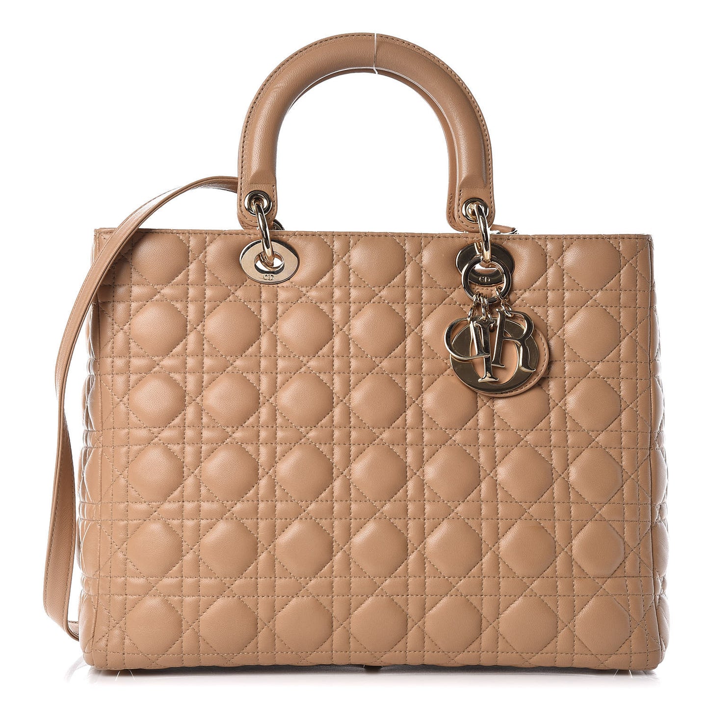 Lambskin Cannage Large Lady Dior Beige