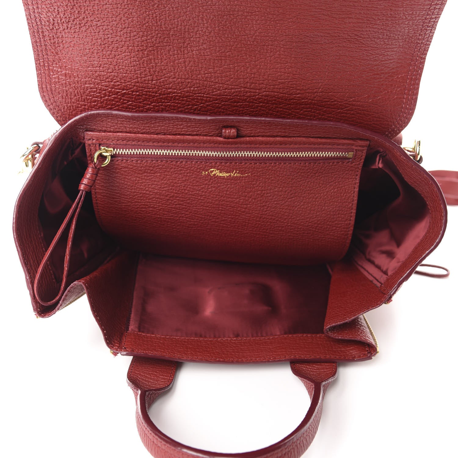 3.1 Phillip Lim 3.1 Textured Calfskin Medium Pashli Satchel Red 6 of 14
