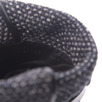 Chanel Tweed Calfskin CC Short Boots 36.5 Grey Navy Black 8 of 8