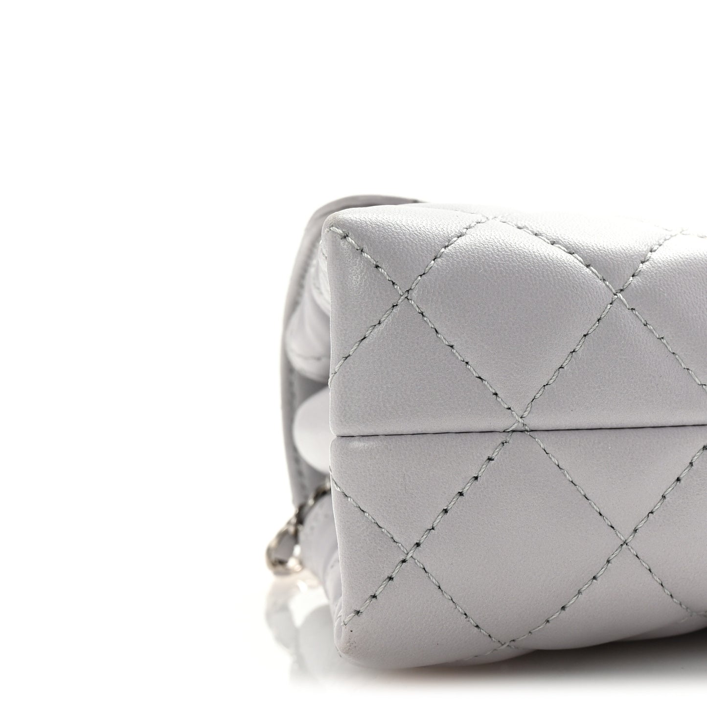 Lambskin Quilted By 4 Flap Crossbody Grey