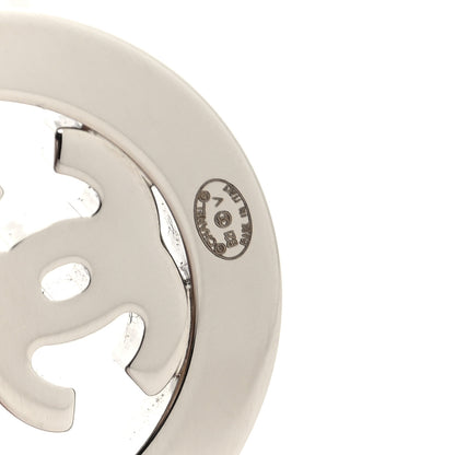Chanel Crystal CC Round Earrings Silver 4 of 5