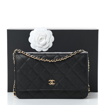 Chanel Caviar Quilted Wallet On Chain WOC Black 14 of 14
