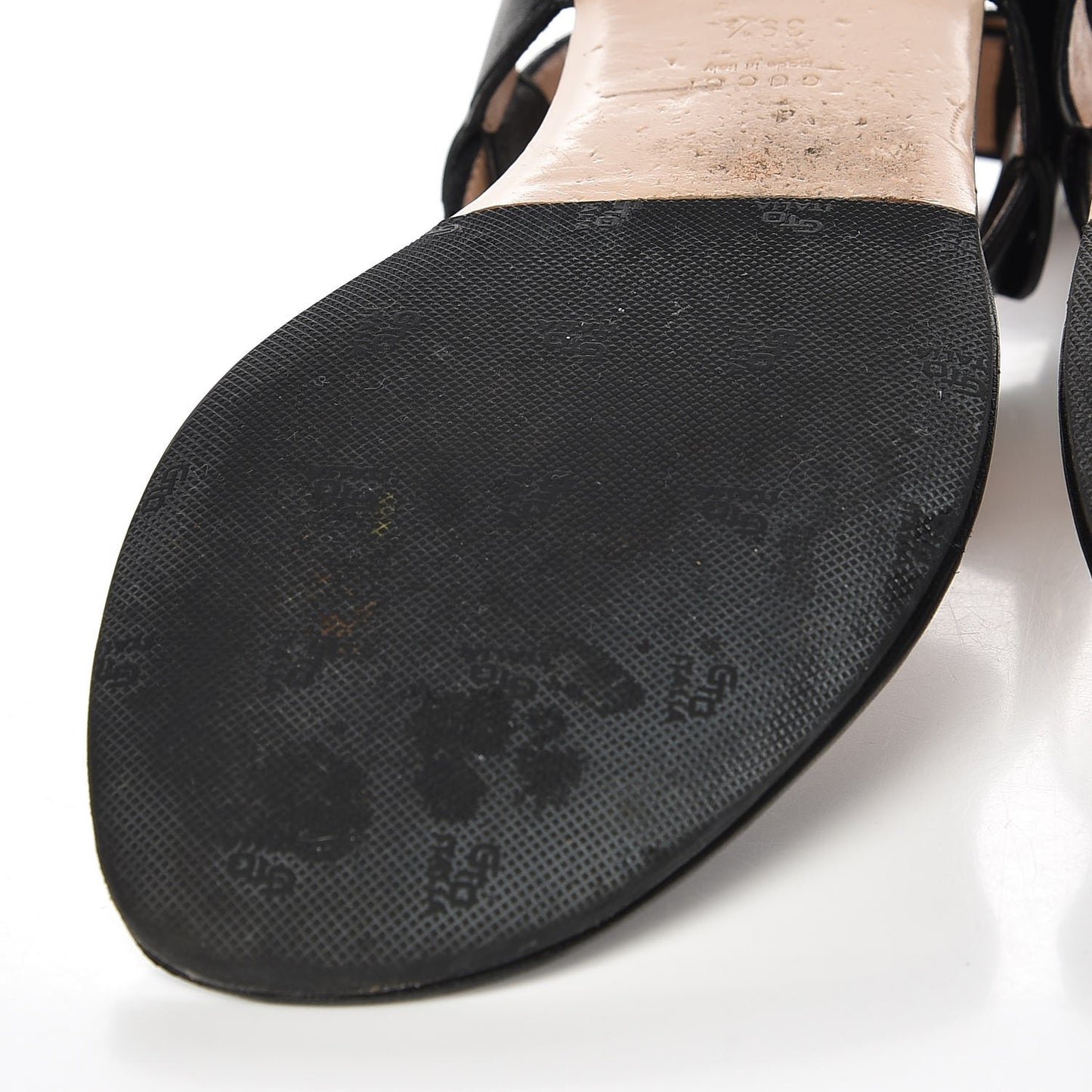 Nappa Willow Pearl Thong Sandals 39.5 Black