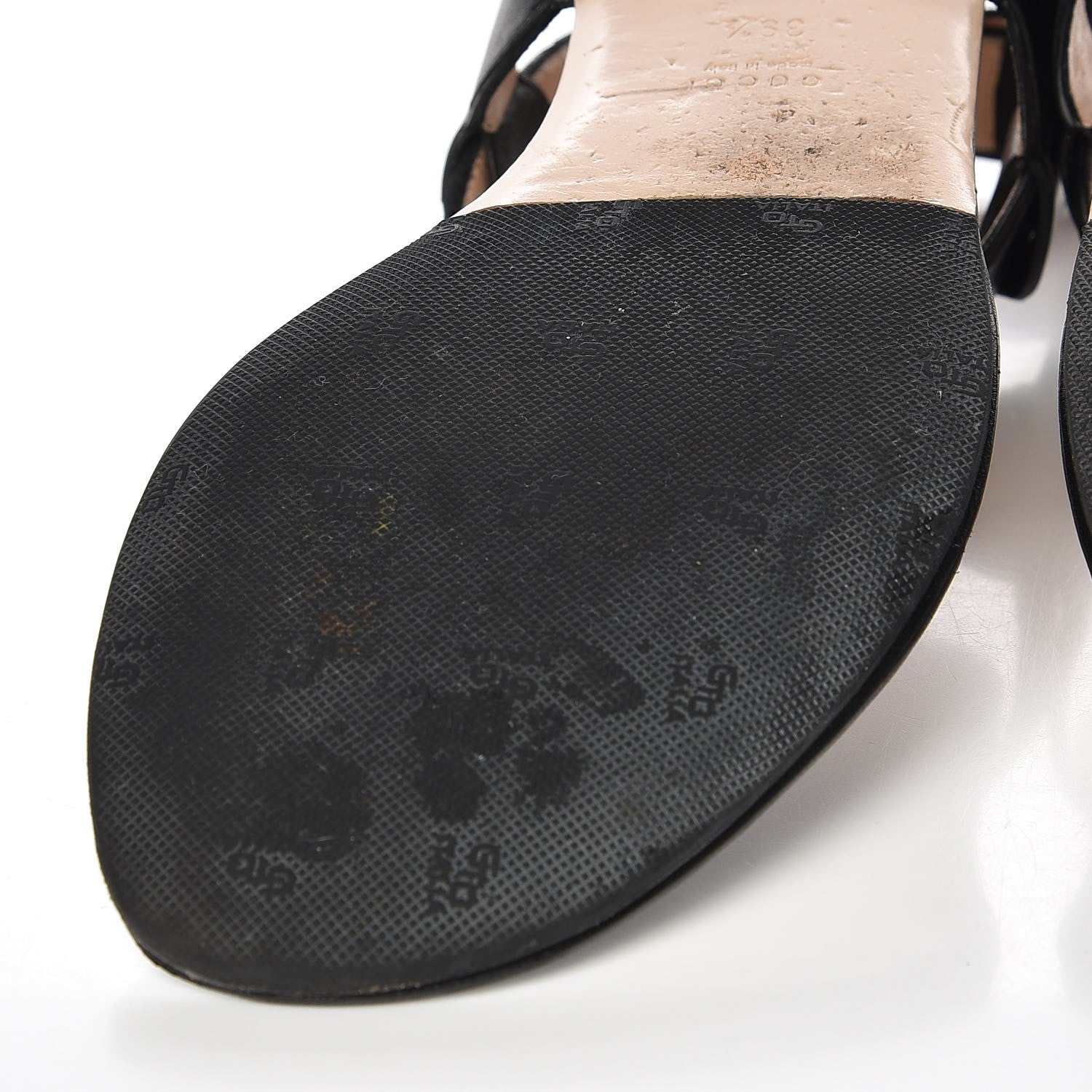 Gucci Nappa Willow Pearl Thong Sandals 39.5 Black 10 of 16