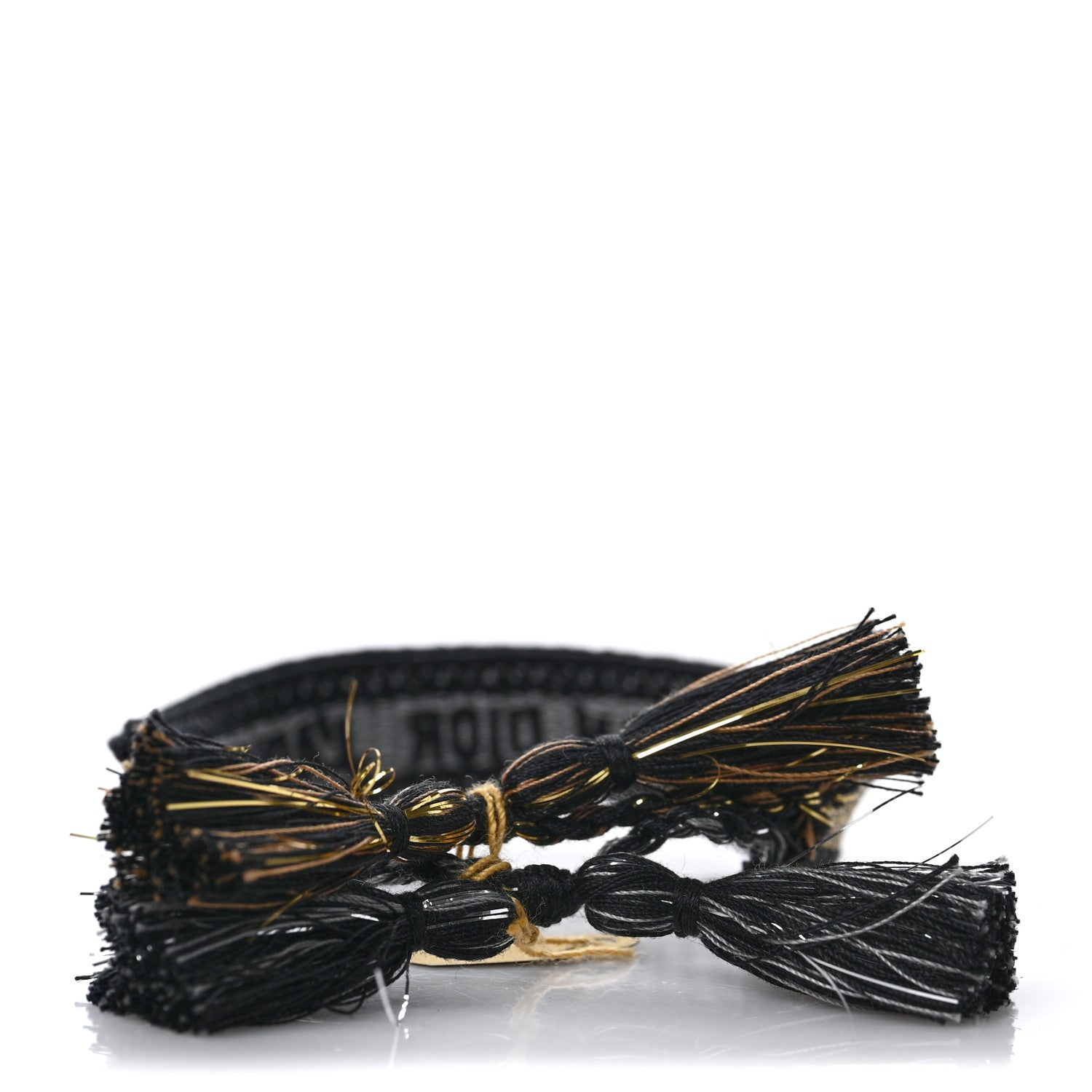 Christian Dior Woven Cotton J'Adior Friendship Bracelet Set Gold Silver 4 of 5