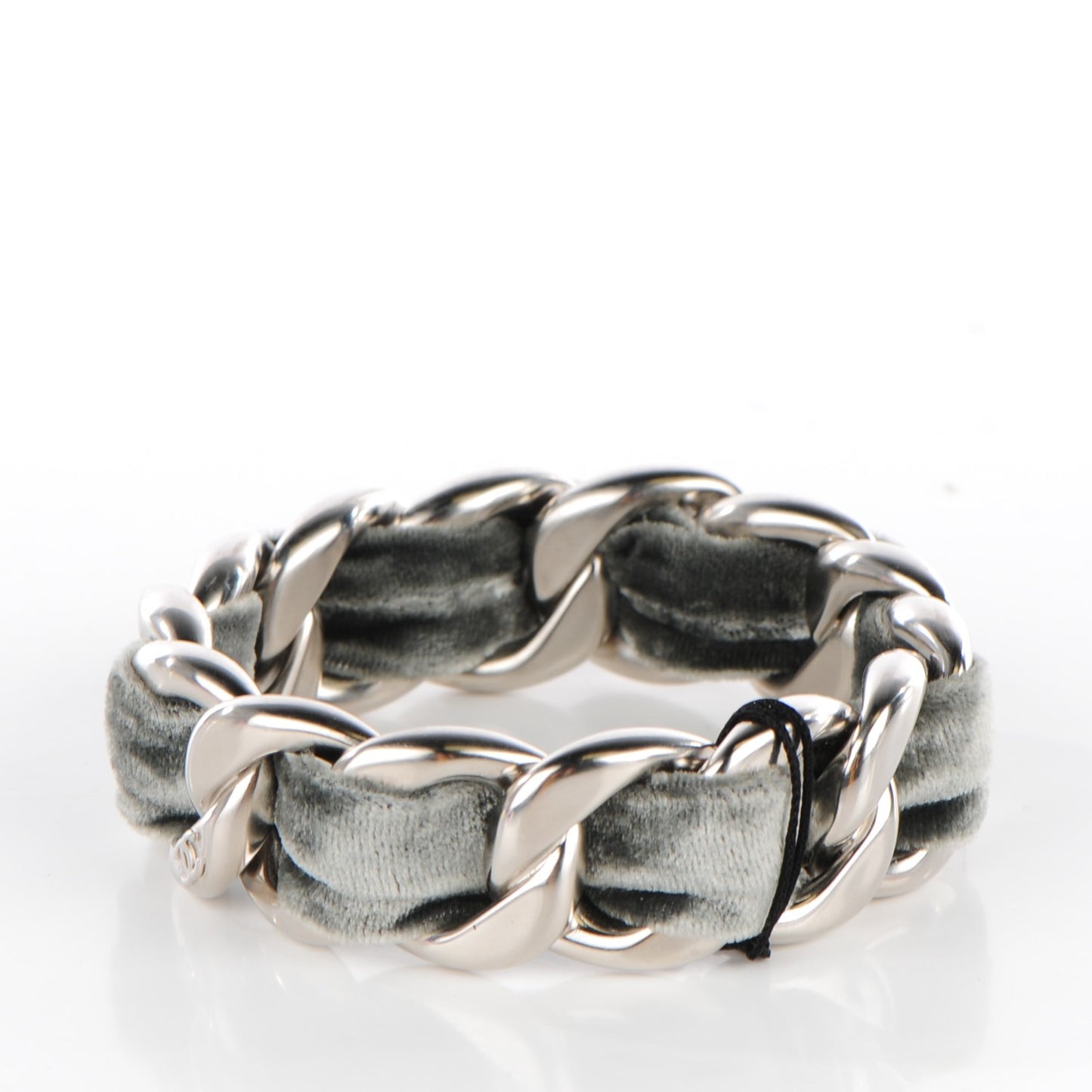 Velvet Chain Bangle Grey Silver