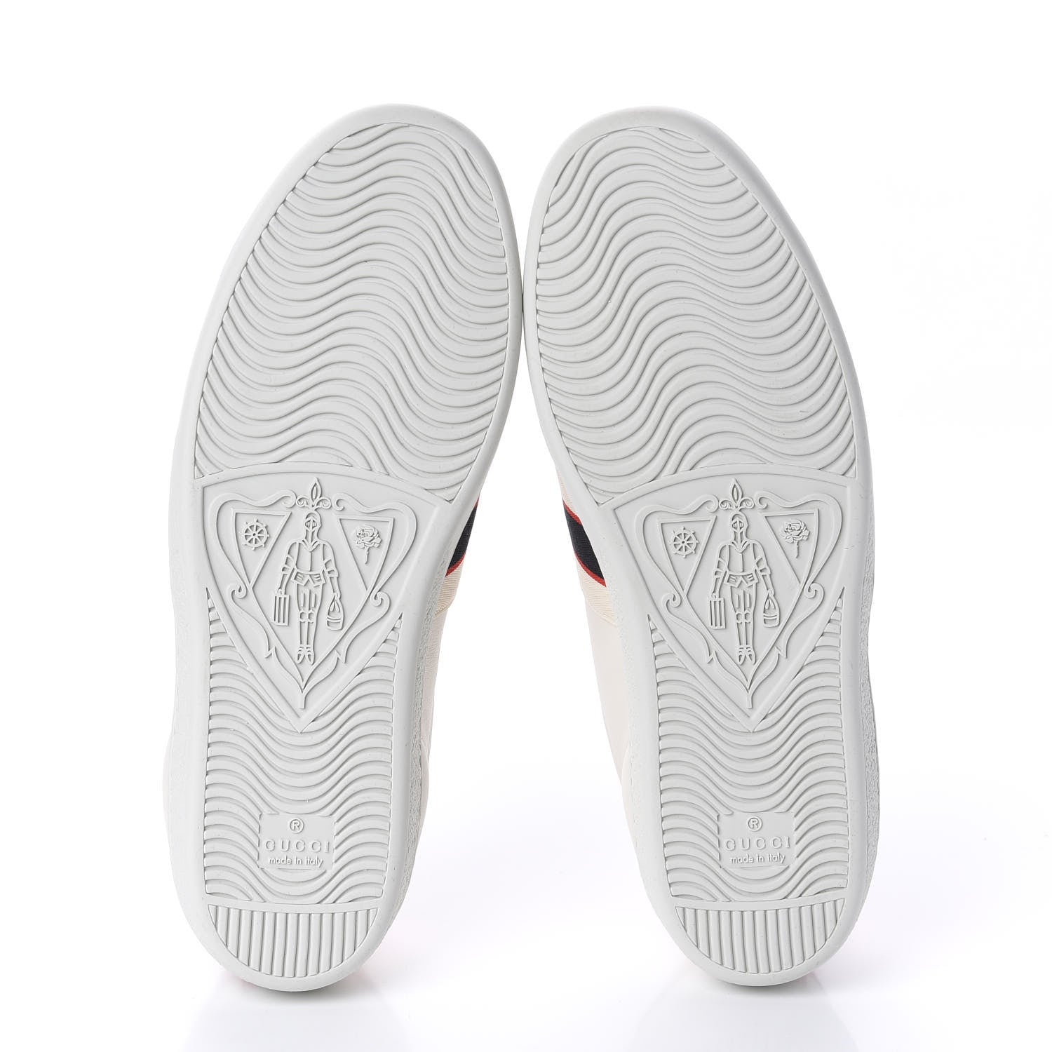 Gucci Calfskin Stripe Womens New Ace Sneakers 39 New Mystic White Ecru Red Flame 5 of 10