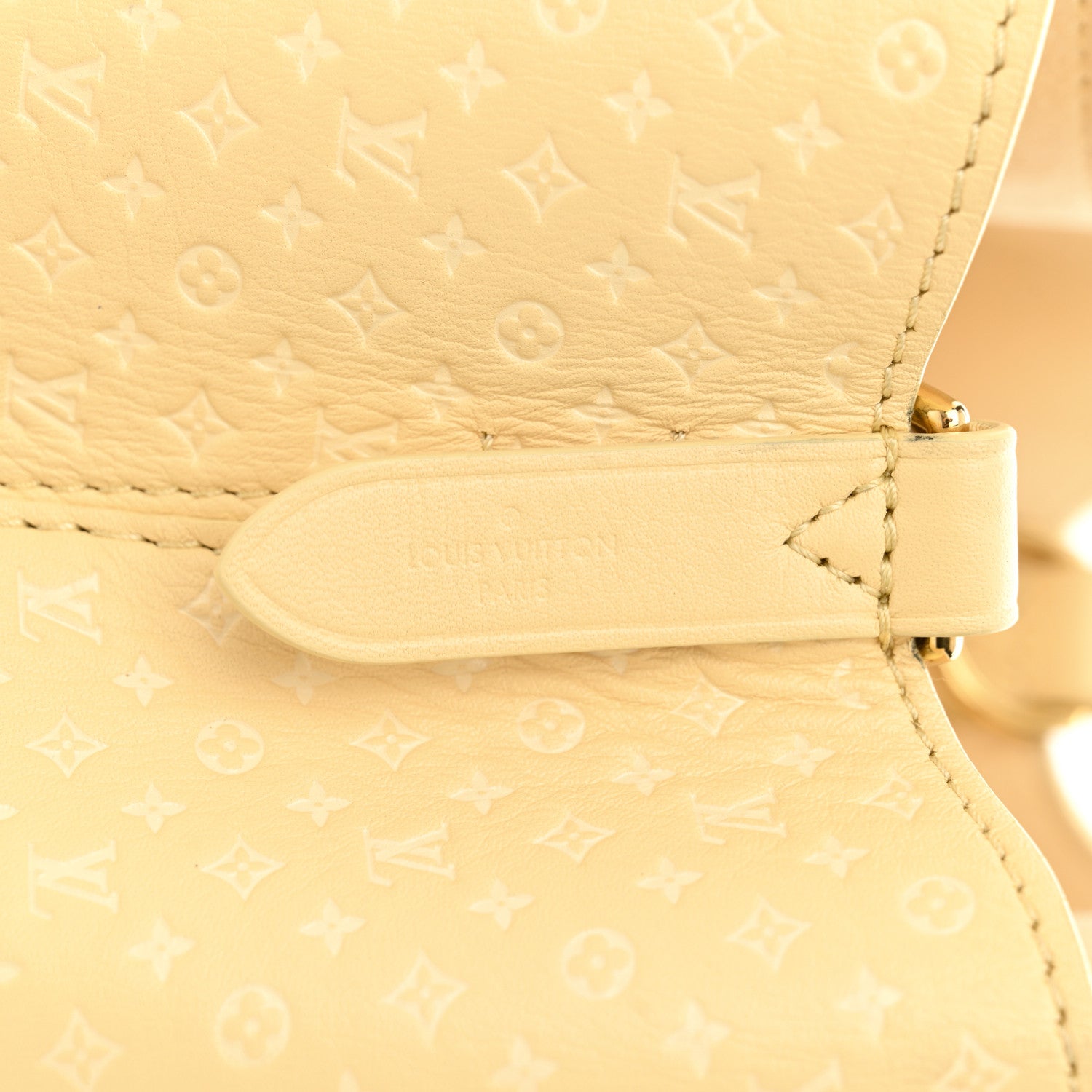 Louis Vuitton Calfskin Nanogram Embossed Neonoe BB Yellow 7 of 11