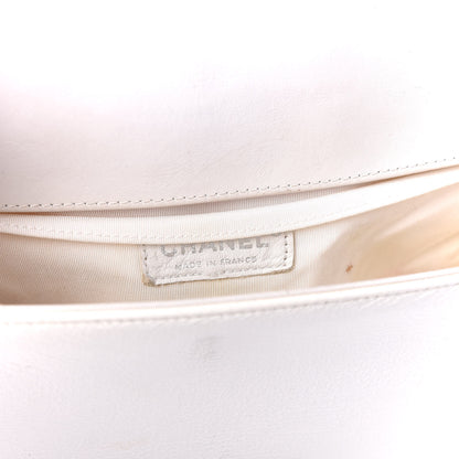 Chanel Patent Tweed Medium Boy Flap White 9 of 12
