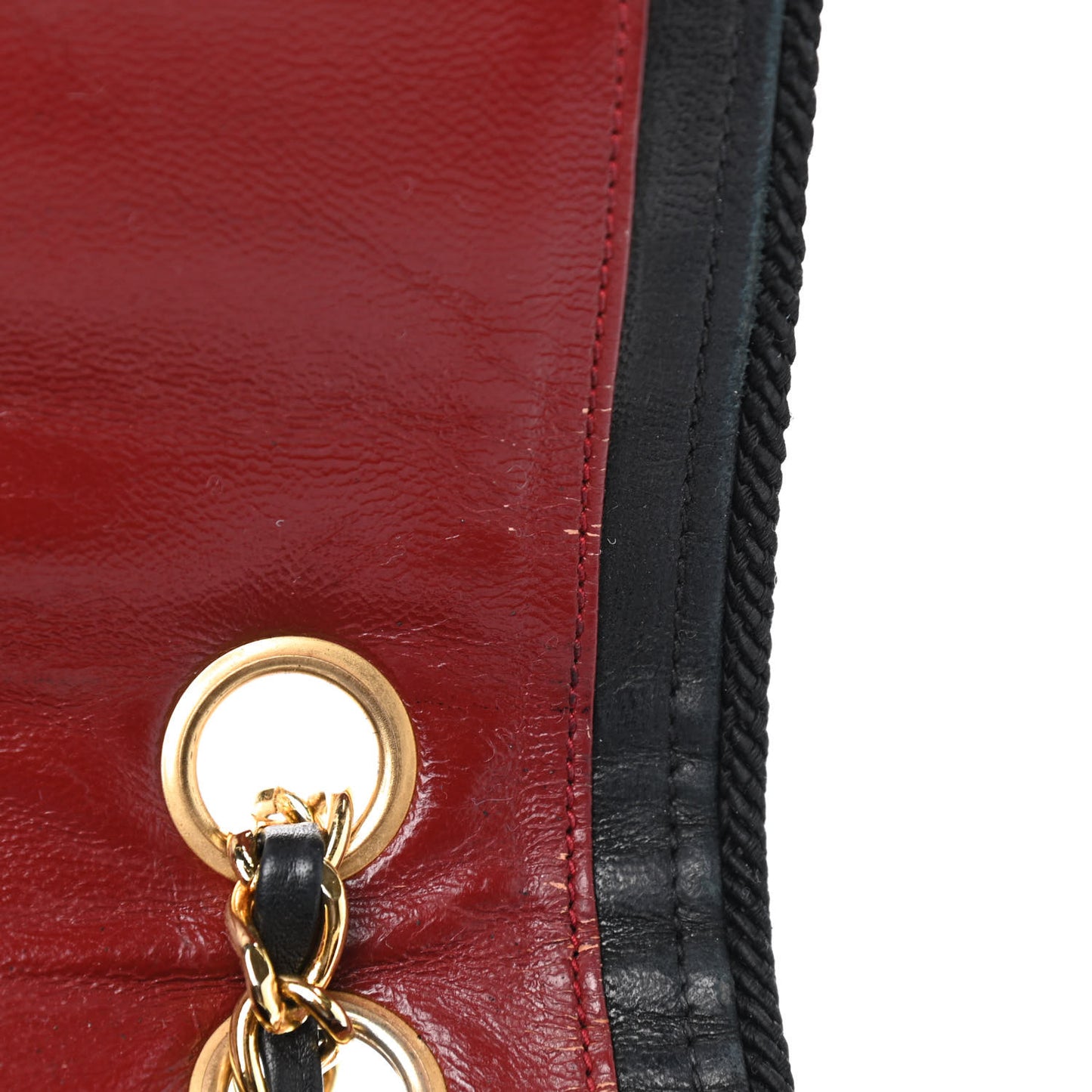 Lambskin Scallop Quilted Single Flap Black