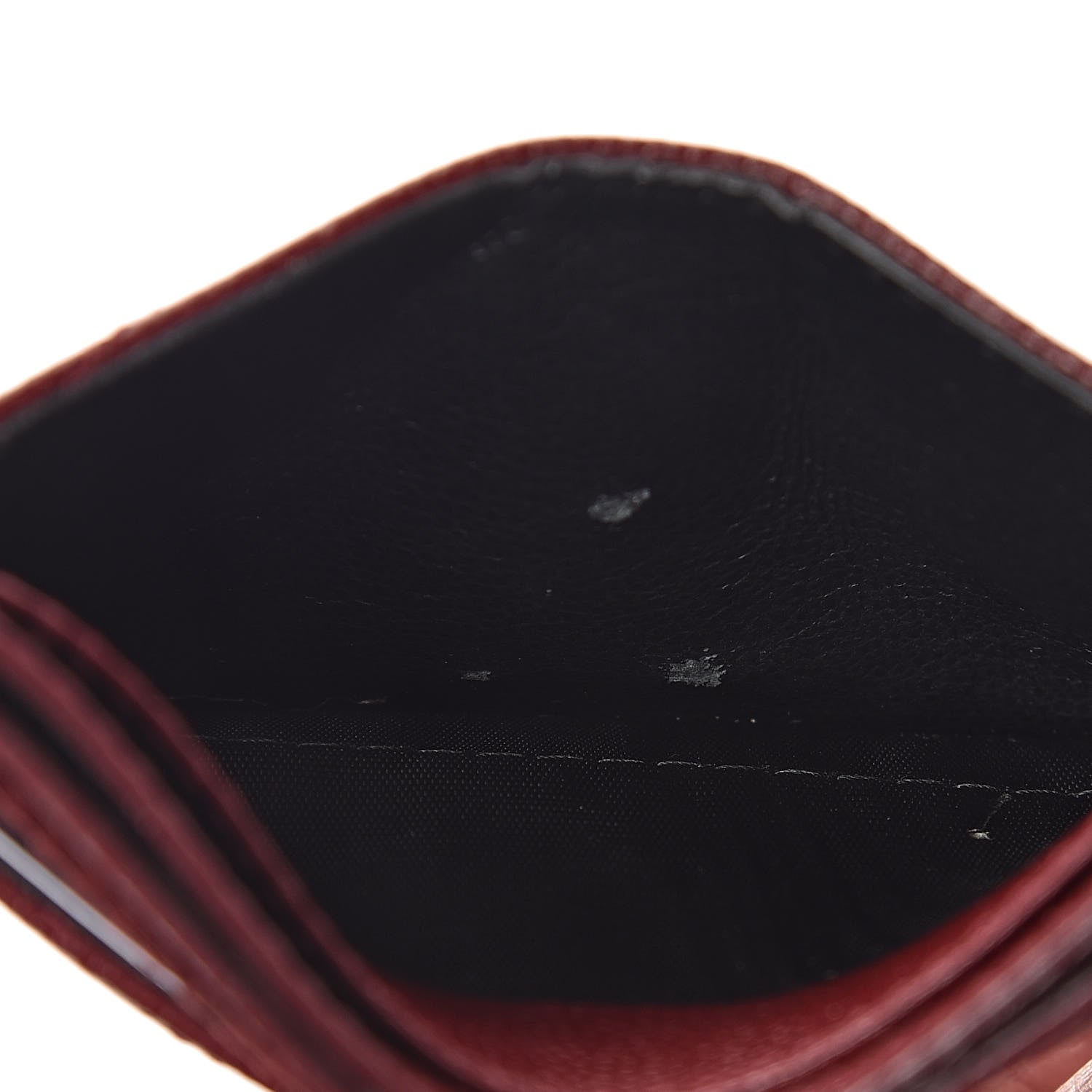 Saint Laurent Grain De Poudre Matelasse Chevron Monogram Credit Card Case Palissandre 8 of 9