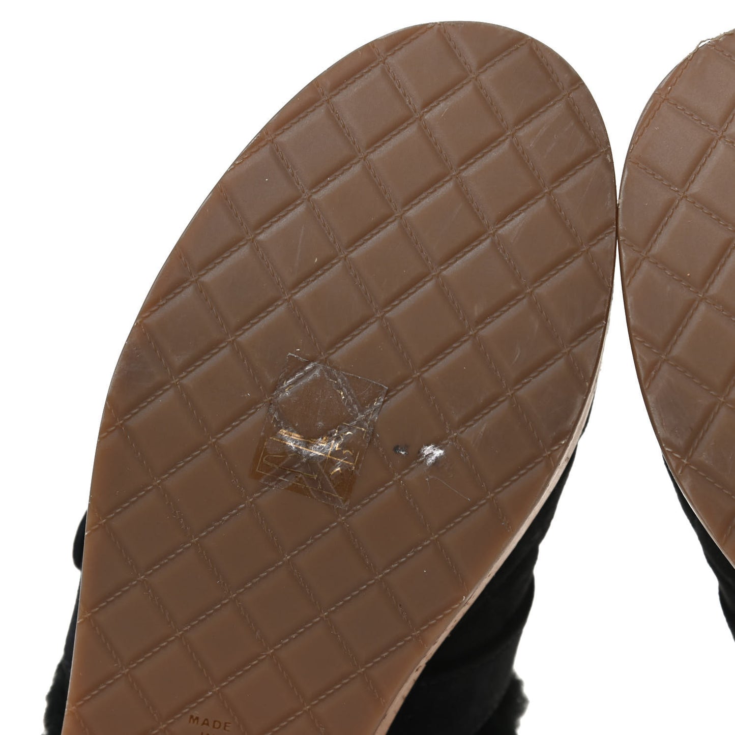 Suede Calfskin Shearling Turn Lock Clogs 38 Black