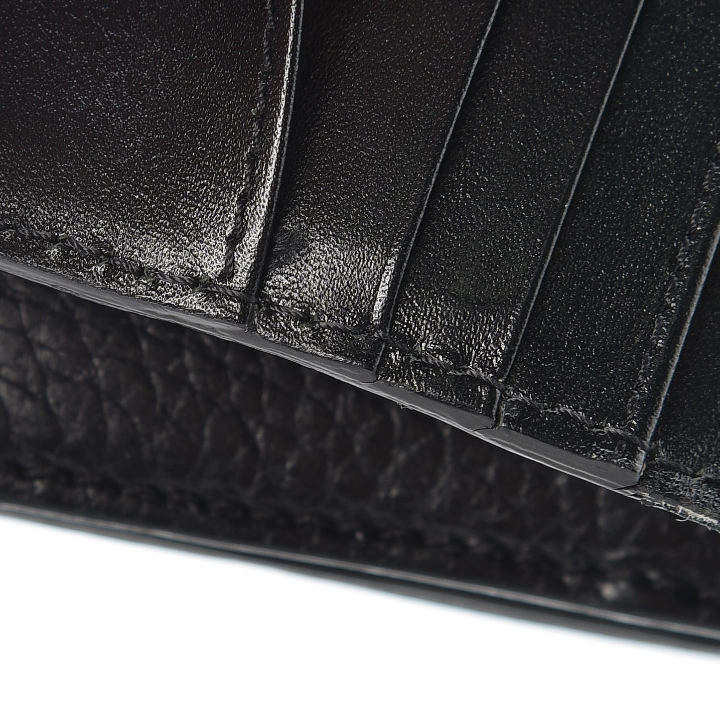 Grain Calfskin Continental Wallet Black