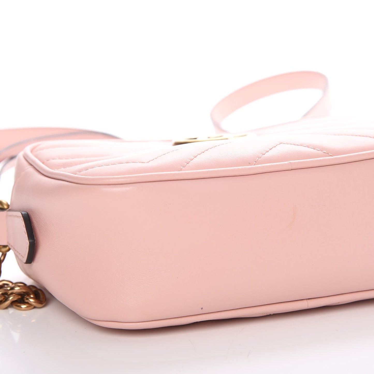 Calfskin Matelasse Mini GG Marmont Chain Shoulder Bag Perfect Pink