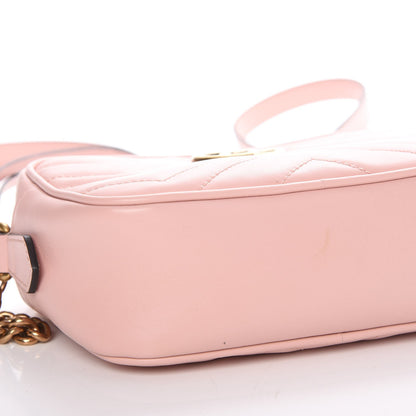Gucci Calfskin Matelasse Mini GG Marmont Chain Shoulder Bag Perfect Pink 9 of 9