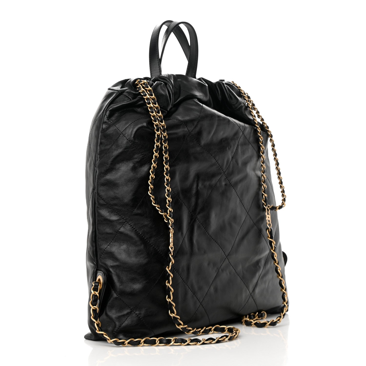 Chanel Shiny Calfskin Quilted Chanel 22 Backpack Black 3 of 11