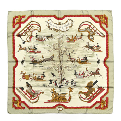 Hermes Silk Traineaux Et Glissades Scarf 90 1 of 6