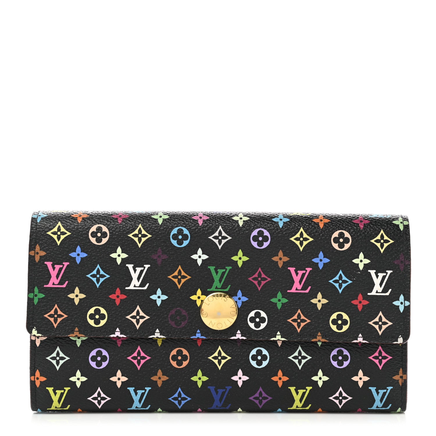 Louis Vuitton Monogram Multicolor Sarah Wallet Black Violet 1 of 7