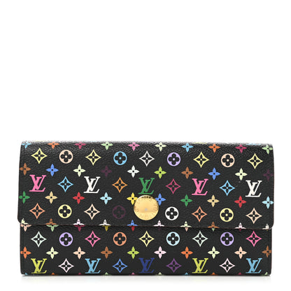 Louis Vuitton Monogram Multicolor Sarah Wallet Black Violet 1 of 7
