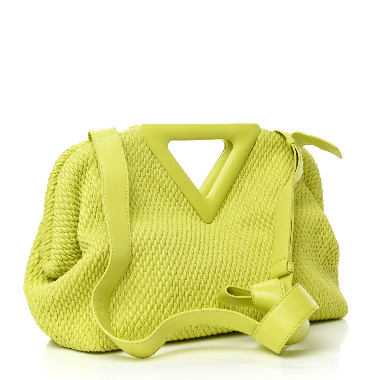 Bottega Veneta Lambskin Knit Large The Point Triangle Bag Seagrass 3 of 9