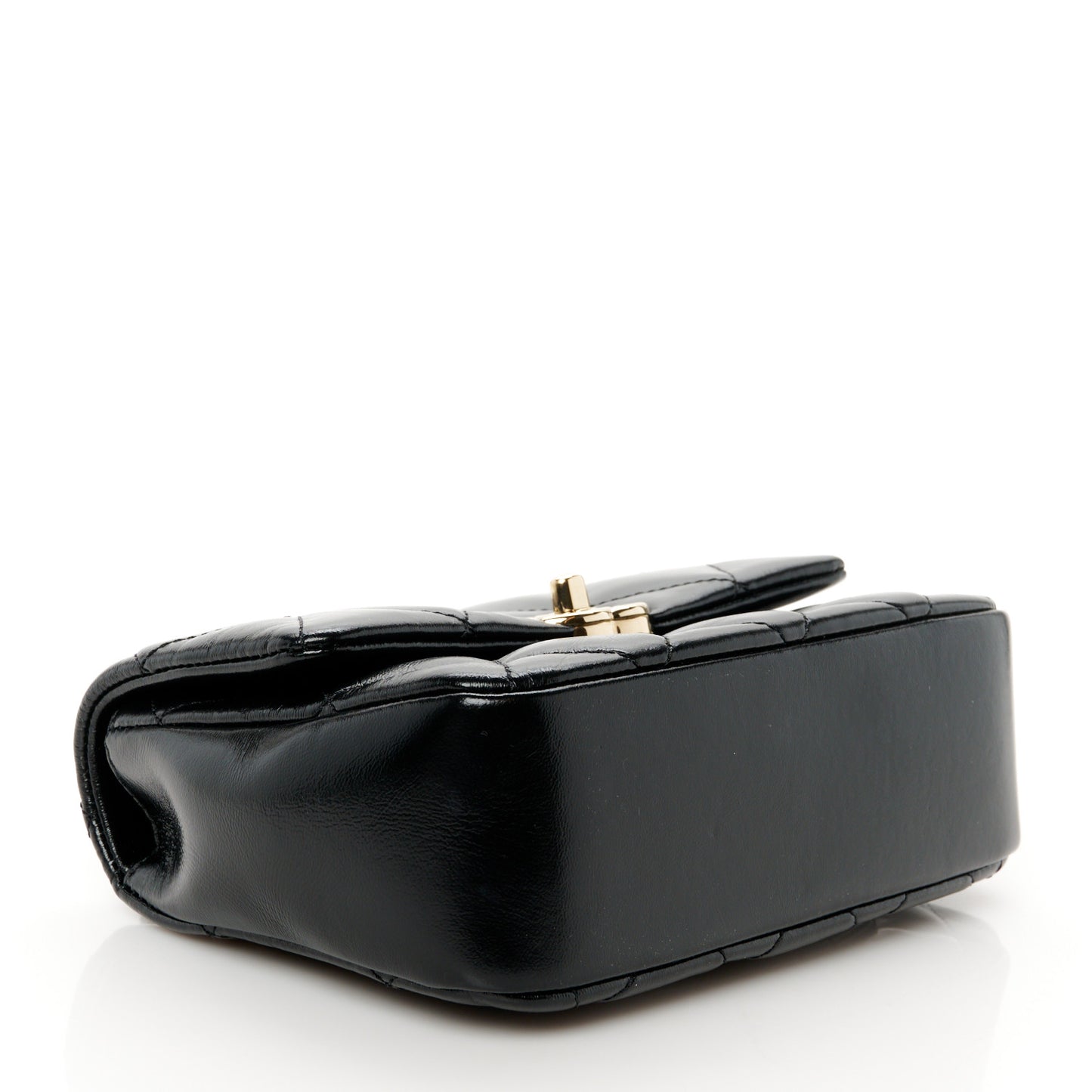 Shiny Lambskin Quilted Mini Coco Trip Flap Bag Black