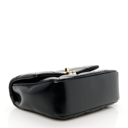 Chanel Shiny Lambskin Quilted Mini Coco Trip Flap Bag Black 7 of 19