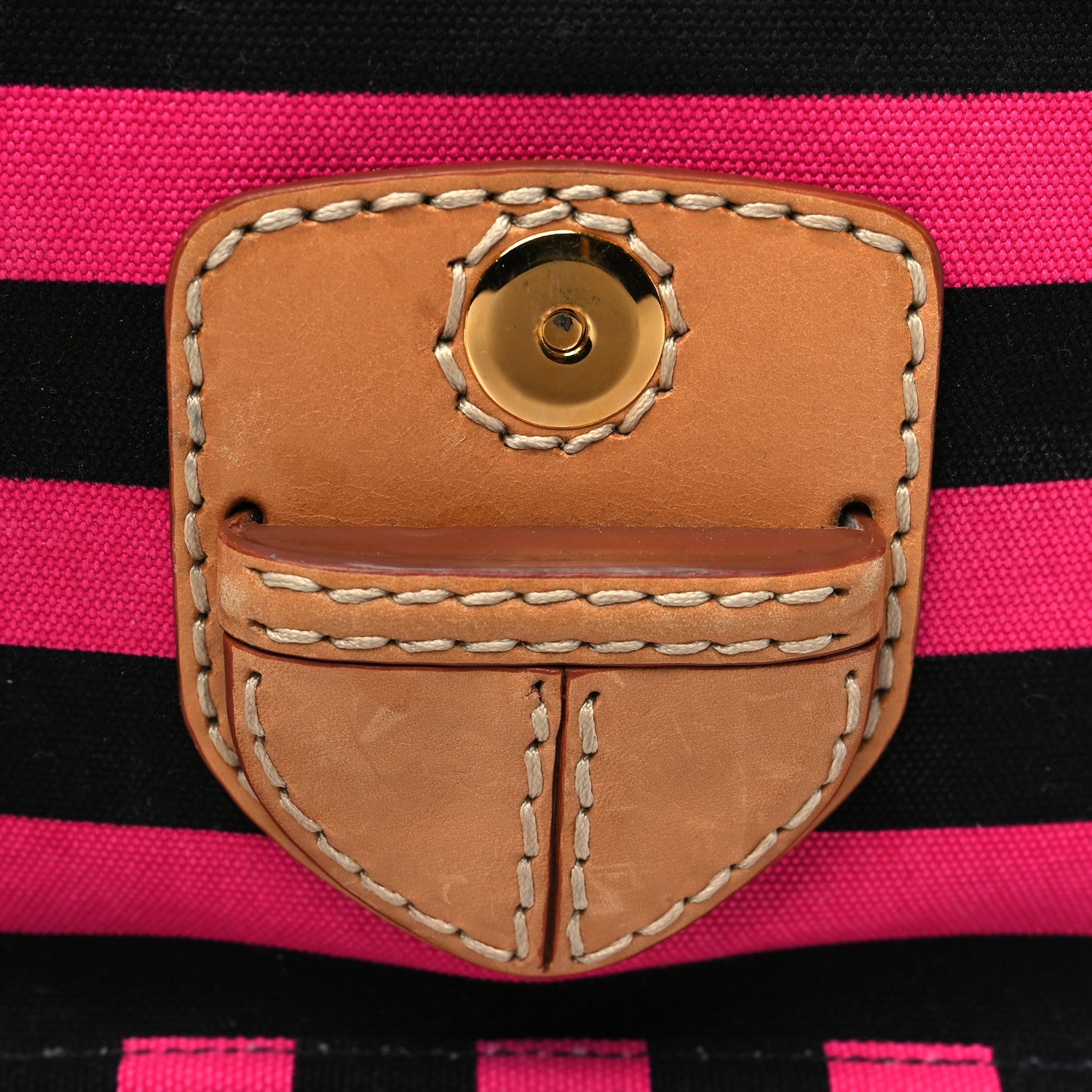 Prada Canvas Canapa Righe Striped Mini Shoulder Bag Fuxia 7 of 7