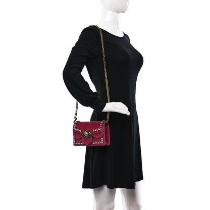 Gucci Velvet Crystal Mini Bee Broadway Shoulder Bag Light Raspberry Rose 2 of 9
