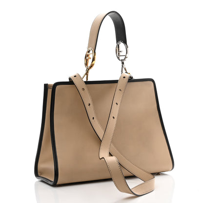 Fendi Vitello F is Fendi Bi-Color Small Runaway Satchel Sand Black 3 of 10