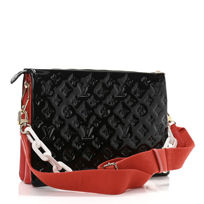 Louis Vuitton Patent Embossed Monogram Lambskin Coussin MM Black Red 3 of 11