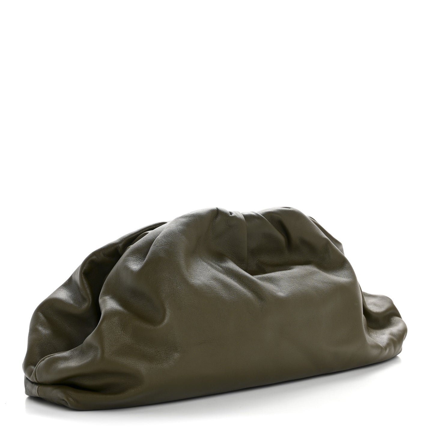 Smooth Butter Calf The Pouch Oversized Clutch Kaki Fondent